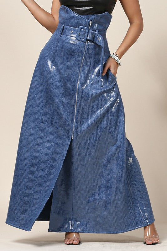 81027 faux leather hi waist skirt sale